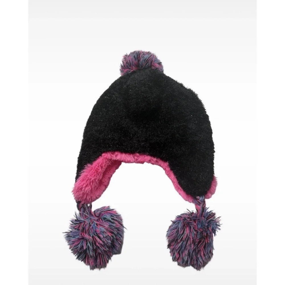 Capelli Kids Pom Pom Penguin Pink Winter Hat Girls Size S/M